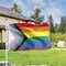 Progress Pride Flag Outdoor,3 * 5Ft Pride Decorations Rainbow Progressive Pride Flag LGBTQ Gay Lesbian Transgender Vivid Color Polyester Flag With 2 Grommets For Pride Month Garden Yard Decor